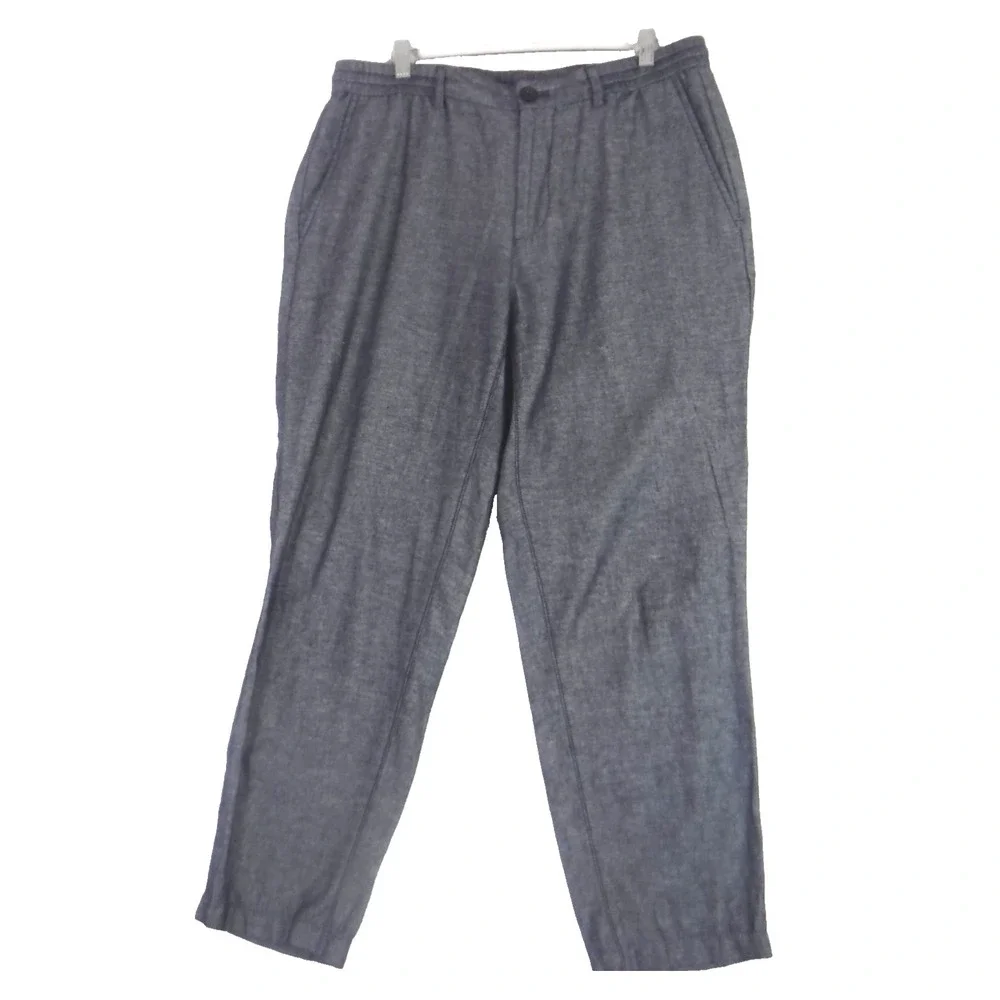 Banana Republic Mens Mason Athletic Tapered Pants Size 33 X 30 Linen Blend